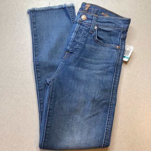 7 For All Mankind Jeans 24 Edie In Artwalk NWT! - Picture 3 of 6